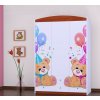 Třídveřová šatní skříň SZ09 Happy - medvídci s balónky