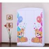 Třídveřová šatní skříň SZ09 Happy - medvídci s balónky