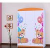 Třídveřová šatní skříň SZ09 Happy - medvídci s balónky