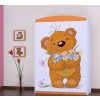 Třídveřová šatní skříň SZ09 Happy - medvídek s květinou