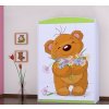 Třídveřová šatní skříň SZ09 Happy - medvídek s květinou