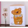 Třídveřová šatní skříň SZ09 Happy - medvídek s květinou