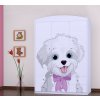 Třídveřová šatní skříň SZ09 Happy - pejsek s mašlí