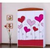 Třídveřová šatní skříň SZ09 Happy - srdce na balónkách