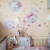 i2571 28930 wall stickers teddy bears with a name in pink lg