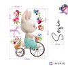 i3065 78575 wall sticker with a name bunny with flowers lg