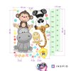 i448 31159 wall sticker child growth meter and happy animals 180cm lg