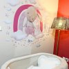 i3229 72763 wall stickers bunny and rainbow in pink colors lg