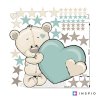 i4074 87286 wall sticker for children s room small bear with a menthol heart lg
