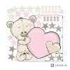 i4071 21895 wall decal for little girl cute teddy bear with a pink heart lg