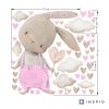 i4069 92214 wall sticker for little girl pink bunny with hearts lg