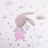 i4069 36153 wall sticker for little girl pink bunny with hearts lg