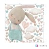 i4067 18890 wall decal watercolor bunny with mint hearts lg