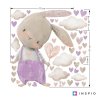 i4065 63913 sticker for a little girl purple bunny with hearts and name lg