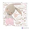 i4063 12610 wall decal above the bed for a little girl bunny in pastel pink lg