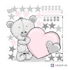 i4058 65699 sticker for a little girl teddy bear in pastel colors with stars lg