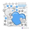 i4056 53009 boy s wall sticker bear with stars in blue lg