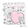 i4050 77376 children s wall sticker teddy bear with powdered heart and name lg