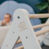 Dětský dřevěný žebřík trojúhelník Pikler s domečkovým potahem bílý, potah růžový13