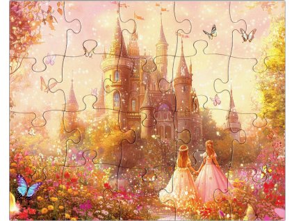 dětské puzzle kouzelný královský zámek složené puzzle 20 dílků