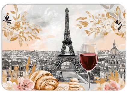 valentýnské plastové prostírání s motivem Paříže a Eiffelovy věže