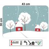 PVC prostírání s vánočním motivem zasněžené krajiny s červenými domky a bílými stromy, rozměr 43 x 30 cm