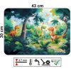 Barevní dinosauři v tropickém lese, ideální motiv na dětské prostírání na stůl.