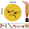 kulaté korkové podtácky na stůl s potiskem emotikonu, rozměr 10,5 x 10,5 cm, mechanicky odolné