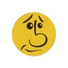 Korkový podtácek na stůl s potiskem rozzlobeného smajlíka, kulatý tvar, průměr 10,5 cm