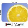 Prostírání na stůl s motivem plátku citronu na sytě modrém podkladu, rozměr 43 x 30 cm, hladké PVC