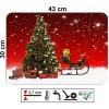 PVC vánoční prostírání 43 x 30 cm s motivem vánočního stromu a saní plných dárků, mechanicky odolné a omyvatelné