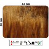 Detail prostírání v designu dřeva s přírodním vzhledem a popraskanými texturami, rozměr 43 x 30 cm, odolné proti mechanickému poškození