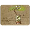 Prostírání na stůl s motivem Mint Julep a schématem receptu na lněném podkladu