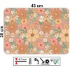 Omyvatelné PVC prostírání s motivem květin v pastelových barvách, mechanicky odolné a flexibilní.