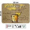 Prostírání na stůl Screwdriver, motiv koktejlu s oranžovým nádechem, PVC, rozměr 43 x 30 cm