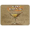 Moderní plastové prostírání s motivem koktejlu Dirty Martini a jeho receptu