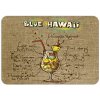 Moderní plastové prostírání s motivem koktejlu Blue Hawaii a jeho receptu