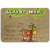Moderní plastové prostírání s motivem koktejlu Bloody Mary na textilním podkladu