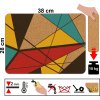 Korkové prostírání na stůl s geometrickým vzorem v živých barvách, rozměr 38 x 28 cm, ekologický výrobek s přímým potiskem korku