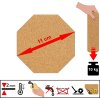 Jednotlivý korkový podtácek ve tvaru osmiúhelníku bez potisku, rozměr 11 cm, přírodní korek