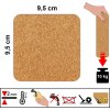 Korkový podtácek bez potisku o rozměru 9,5 x 9,5 cm s přírodním dekorem