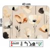 PVC prostírání s motivem stylizovaných květů v přírodních barvách