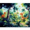 Dětské puzzle dinosauři v džungli složené, 20 dílků, rozměr 25 x 20 cm