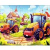 Dětské puzzle vesnické traktory složené, 20 dílků, rozměr 25 x 20 cm