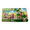 Krabička dětského puzzle stavební auta na stavbě, puzzle 20 dílků