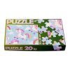 Krabička dětského puzzle duha a jednorožci, puzzle 20 dílků