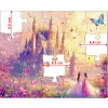 Detail dílku dětského puzzle kouzelný zámek a princezny
