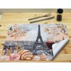 romantické PVC prostírání s motivem Paříže při servírování jídla
