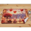 Omyvatelné PVC prostírání s valentýnskou atmosférou – detail ohybu