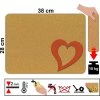 Korkové prostírání 38 x 28 cm červené srdce technické parametry
